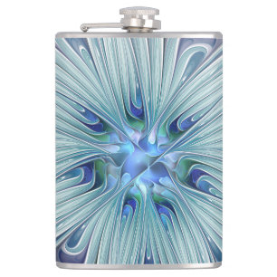 Floral Beauty Abstracte Modern Blue Pastel Flower Heupfles