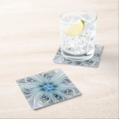 Floral Beauty Abstracte Modern Blue Pastel Flower Kartonnen Onderzetters (Insitu)