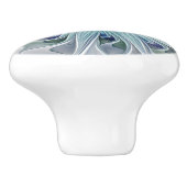 Floral Beauty Abstracte Modern Blue Pastel Flower Keramische Knop (Zijkant)