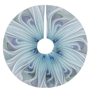 Floral Beauty Abstracte Modern Blue Pastel Flower Kerstboom Rok