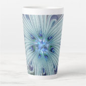 Floral Beauty Abstracte Modern Blue Pastel Flower Latte Mok (Voorkant)