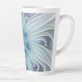 Floral Beauty Abstracte Modern Blue Pastel Flower Latte Mok (Rechts)