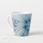 Floral Beauty Abstracte Modern Blue Pastel Flower Latte Mok (Linkerhoek)