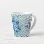 Floral Beauty Abstracte Modern Blue Pastel Flower Latte Mok (Rechterhoek)