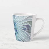 Floral Beauty Abstracte Modern Blue Pastel Flower Latte Mok (Rechts)