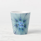 Floral Beauty Abstracte Modern Blue Pastel Flower Latte Mok (Voorkant)
