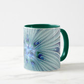 Floral Beauty Abstracte Modern Blue Pastel Flower Mok (Voorkant rechts)