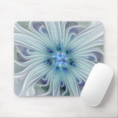 Floral Beauty Abstracte Modern Blue Pastel Flower Muismat (Met muis)