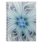 Floral Beauty Abstracte Modern Blue Pastel Flower Notitieboek (Voorkant)
