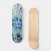 Floral Beauty Abstracte Modern Blue Pastel Flower Persoonlijk Skateboard (Voorkant)