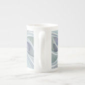 Floral Beauty Abstracte Modern Blue Pastel Flower Porselein Kop (Achterkant)