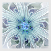 Floral Beauty Abstracte Modern Blue Pastel Flower Raamsticker (Vel)