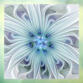 Floral Beauty Abstracte Modern Blue Pastel Flower Raamsticker (Vel 3)