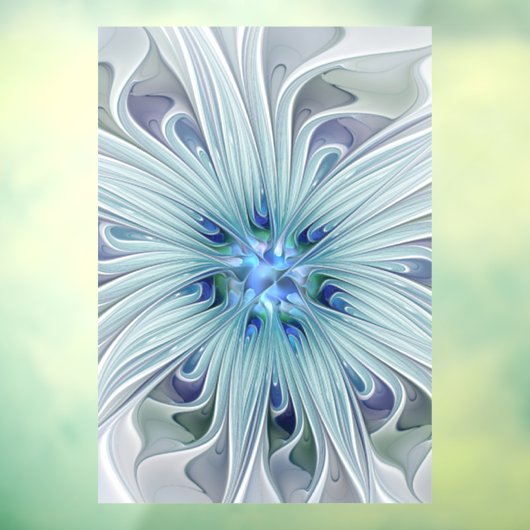 Floral Beauty Abstracte Modern Blue Pastel Flower Raamsticker (Vel 3)