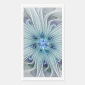 Floral Beauty Abstracte Modern Blue Pastel Flower Servet (Voorkant)