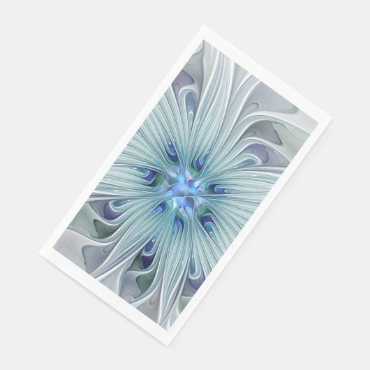 Floral Beauty Abstracte Modern Blue Pastel Flower Servet (Hoek)