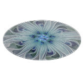 Floral Beauty Abstracte Modern Blue Pastel Flower Snijplank (Hoek)