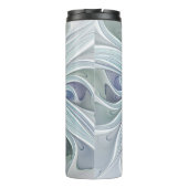 Floral Beauty Abstracte Modern Blue Pastel Flower Thermosbeker (Achterkant)