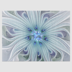 Floral Beauty Abstracte Modern Blue Pastel Flower Tissuepapier