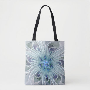 Floral Beauty Abstracte Modern Blue Pastel Flower Tote Bag