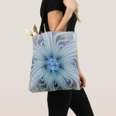 Floral Beauty Abstracte Modern Blue Pastel Flower Tote Bag (Dichtbij)
