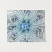 Floral Beauty Abstracte Modern Blue Pastel Flower Wandkleed (Voorkant (horizontaal))