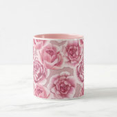 Floral Beauty - beker met roze rozenbloemen. Mok (Midden)