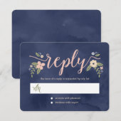 Floral Beauty Bewerkbare Kleur Bruiloft Reactie Ka RSVP Kaartje (Voorkant / Achterkant)