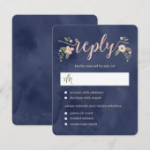 Floral Beauty Bewerkbare Kleur Bruiloft RSVP Kaart (Voorkant / Achterkant)