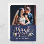 Floral Beauty bewerkbare kleur Dank u kaart (Voorkant / Achterkant)