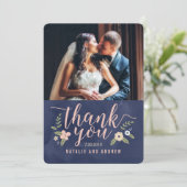 Floral Beauty bewerkbare kleur Dank u kaart (Staand voorkant)