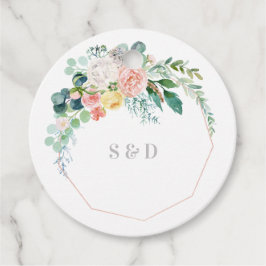 Floral Beauty Bruiloft Monogram Favor Tag Bedankjes Labels