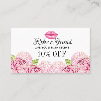 Floral Beauty Business Reference Card Aanbevelingskaartje
