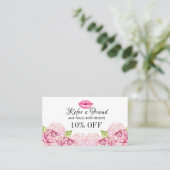 Floral Beauty Business Reference Card Aanbevelingskaartje (Staand voorkant)