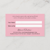 Floral Beauty Business Reference Card Aanbevelingskaartje (Achterkant)