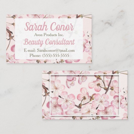 Floral Beauty Consultant Visitekaartje (Voorkant / Achterkant)