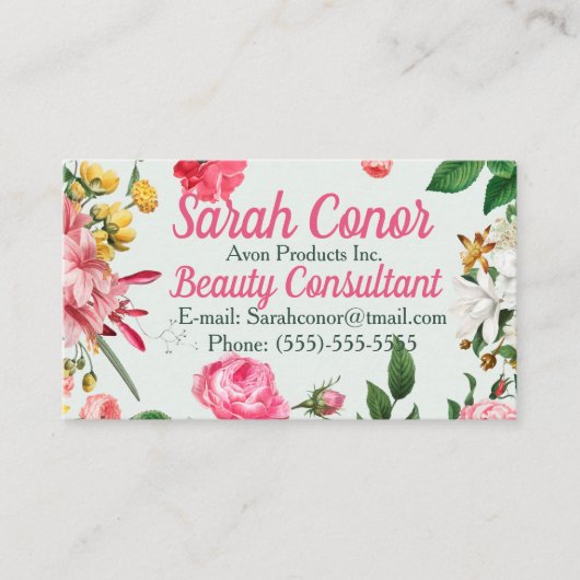 Floral Beauty Consultant Visitekaartje (Voorkant)