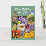 Floral Beauty Custom Text Sister Birthday Card Notitiekaartje<br><div class="desc">Deze prachtige selectie van foto's werd oorspronkelijk samengebracht voor een wedstrijd,  en hier gedeeld om natuur liefhebbers te laten genieten.
Ook kleurrijke herfstbladeren zijn in het afbeelding gesprongen!</div>