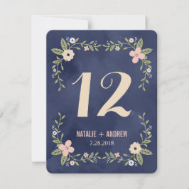 Floral Beauty Double Sided Table Number Kaart