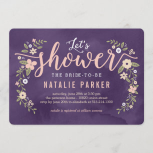 Floral Beauty Editable Color Vrijgezellenfeest Inv Kaart