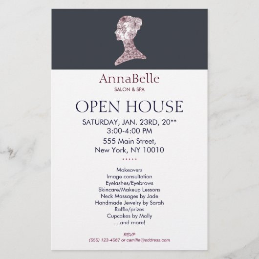 Floral Beauty Girl Salon en Spa Flyer (Voorkant)