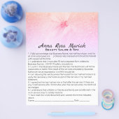 *~* Floral Beauty Liability Waiver Services Flyer (Enkel)