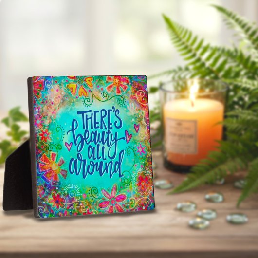 Floral Beauty Quote Inspirerend Plaque Fotoplaat