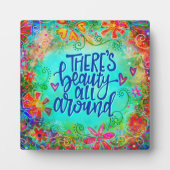 Floral Beauty Quote Inspirerend Plaque Fotoplaat (Voorkant)