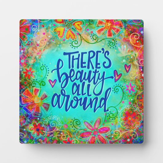 Floral Beauty Quote Inspirerend Plaque Fotoplaat (Voorkant)