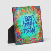 Floral Beauty Quote Inspirerend Plaque Fotoplaat (Voorkant)