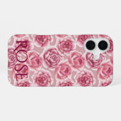 Floral Beauty - roos en naam. iPhone 16 Hoesje (Achterkant horizontaal)