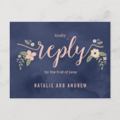 Floral Beauty RSVP Briefkaart bewerkbare kleur (Voorkant)