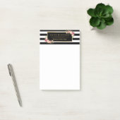  Floral Beauty Salon Black White Stripes Post-it® Notes (Kantoor)