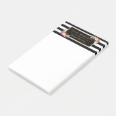  Floral Beauty Salon Black White Stripes Post-it® Notes (Schuin)